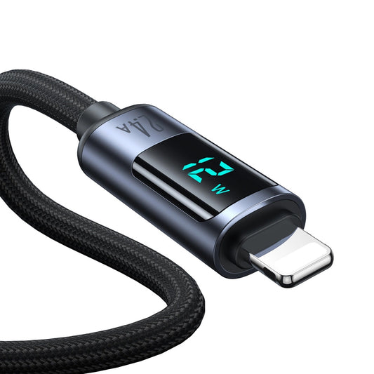 Cabo de Dados e Carregamento USB-A - Lightning Joyroom S-A16 Prism Display, 12W, 1.2m, Preto