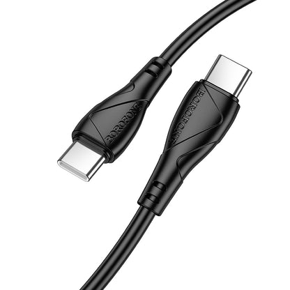 Cabo de Dados e Carregamento USB-C - USB-C Borofone BX121 Energy, 60W, 1m, Preto