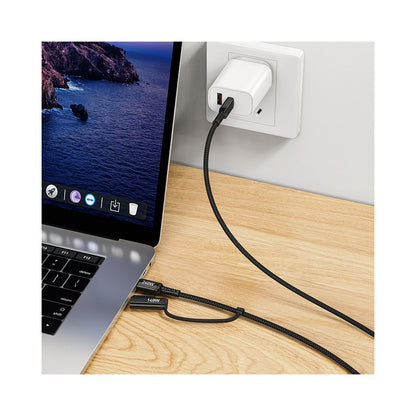 Cabo de Carregamento HOCO U142, USB-C - USB-C / MagSafe 3, 240W, 1.8m, Preto