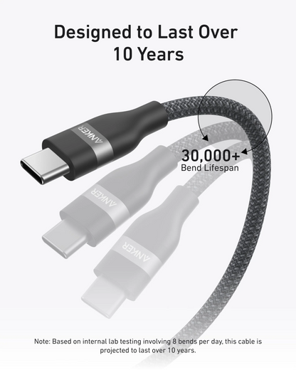 Cabo de Dados e Carregamento USB-C - USB-C Anker, 240W, 1.8m, Preto A82E2H12