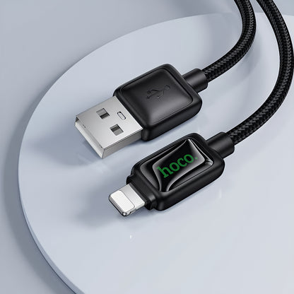 Cabo de Dados e Carregamento USB-A - Lightning HOCO U146, 12W, 1.2m, Preto