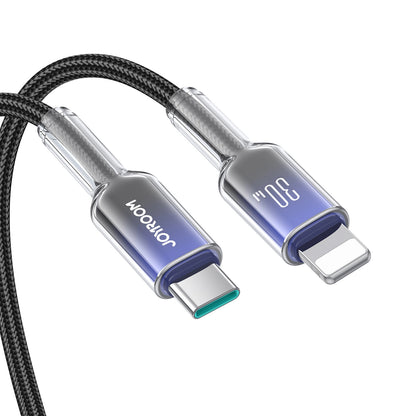 Cabo de Dados e Carregamento USB-C - Lightning Joyroom S-A42, 30W, 1,2m, Preto