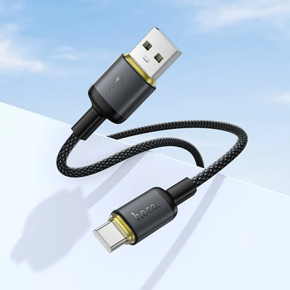 Cabo de Dados e Carregamento USB-A - USB-C HOCO X128 Benefit, 36W, 1m, Preto