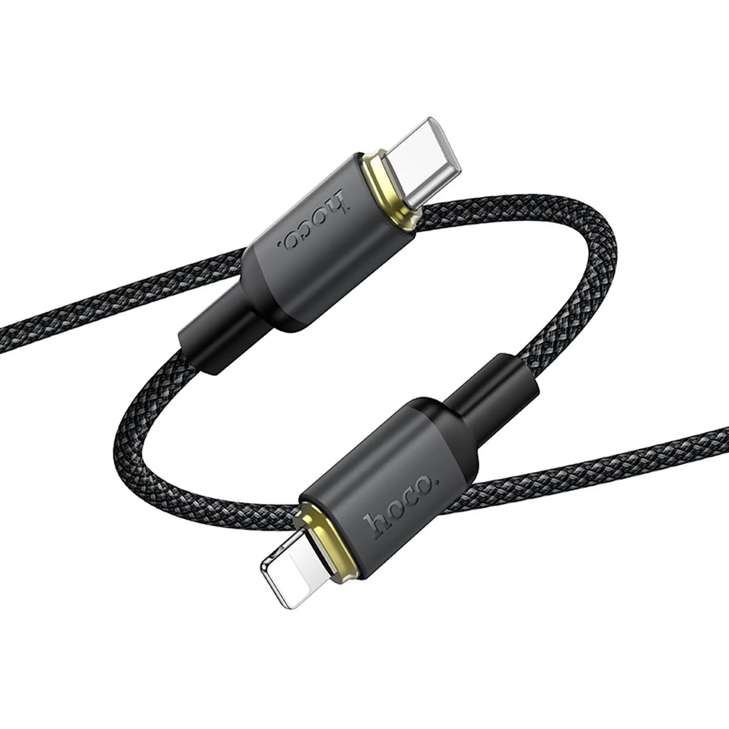 Cabo de Dados e Carregamento USB-A - Lightning HOCO X128 Benefit, 10W, 1m, Preto