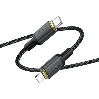 Cabo de Dados e Carregamento USB-A - Lightning HOCO X128 Benefit, 10W, 1m, Preto
