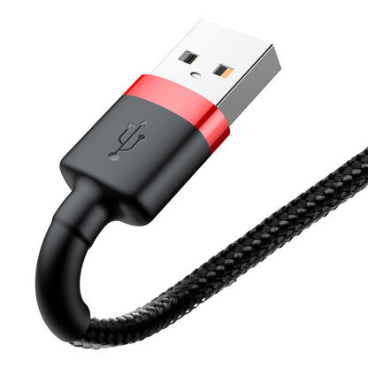 Cabo de carregamento e dados USB-A - Lightning Baseus Cafule, 18W, 2m, vermelho CALKLF-C19