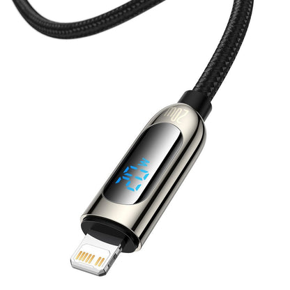 Cabo de carregamento e dados USB-C - Lightning Baseus Carregamento rápido do ecrã, 20 W, 2 m, preto CATLSK-A01 