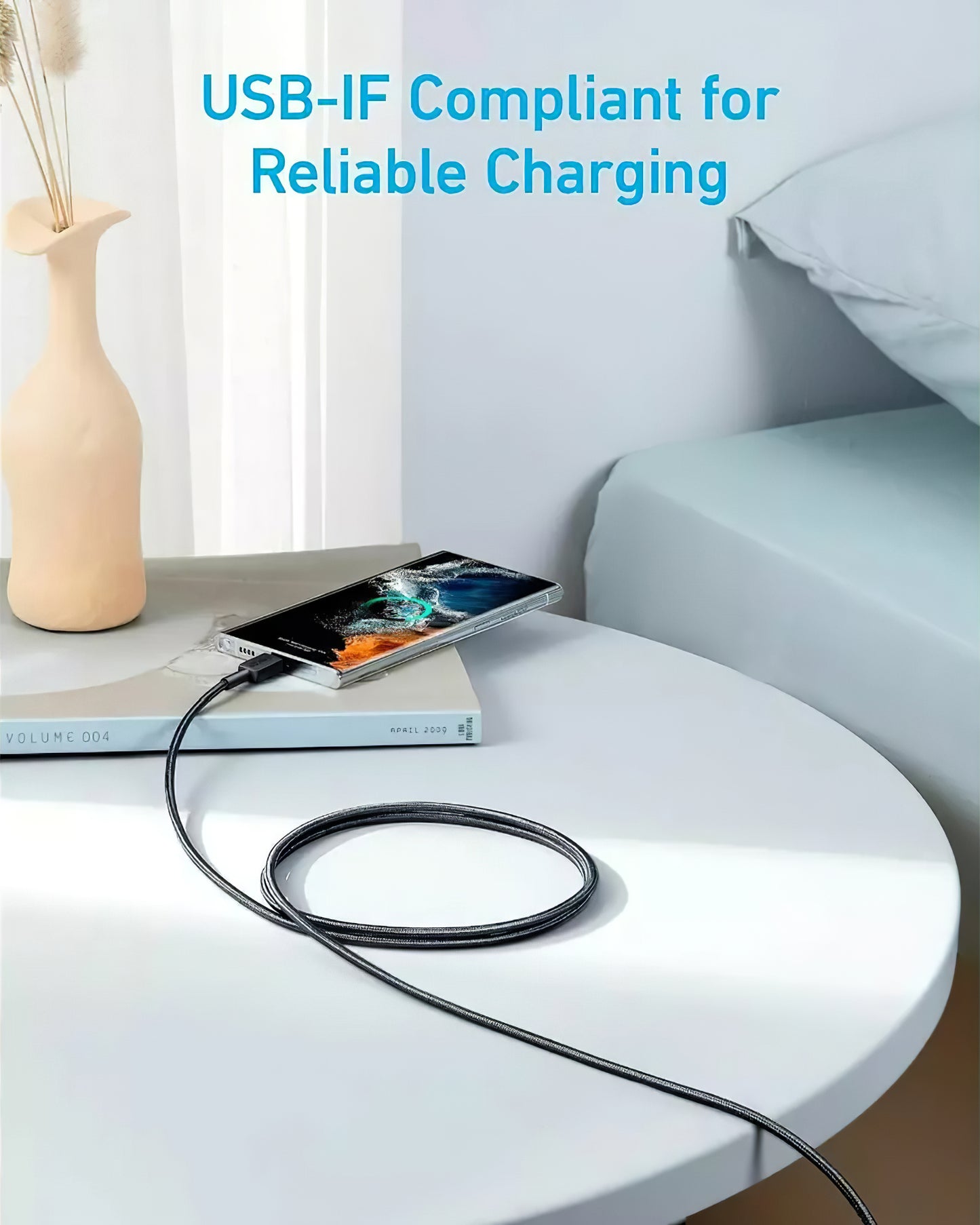 Cabo de Dados e Carregamento USB-C - USB-C Anker 322, 60W, 0.9m, Preto A81F5G11