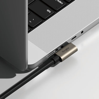 Cabo de Dados e Carregamento USB-C - USB-C Ringke 2X2 Angled, 240W, 2m, Preto