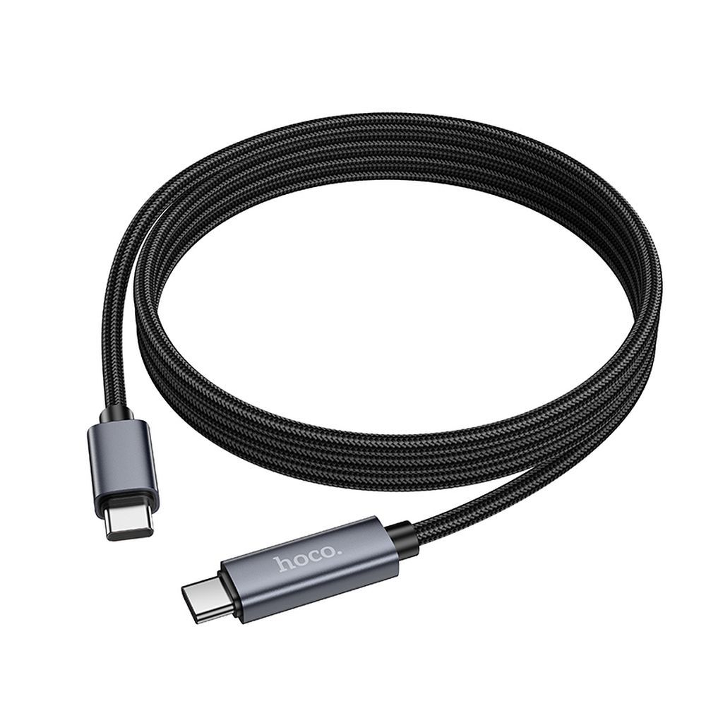 Cabo de Dados e Carregamento USB-C - USB-C HOCO Display X112, 60W, 1m, Preto