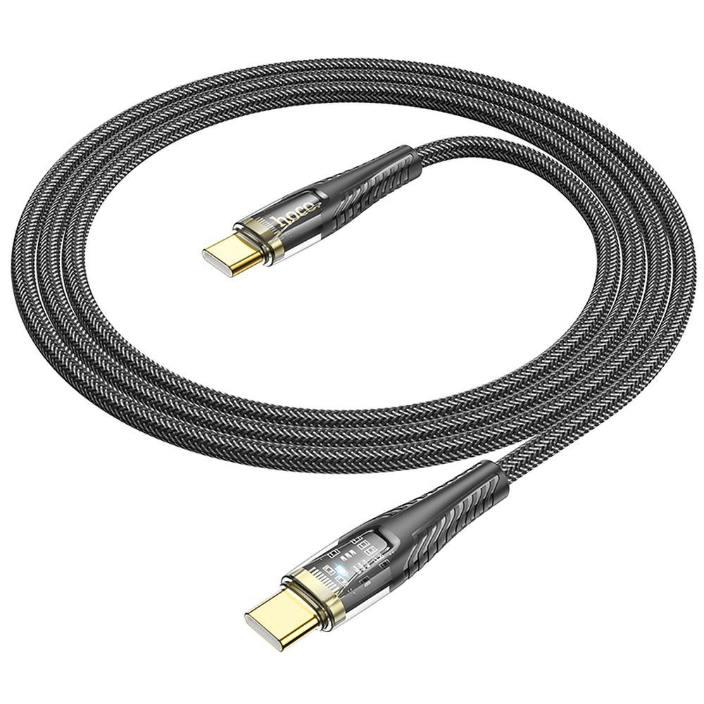Cabo de Dados e Carregamento USB-C - USB-C HOCO U121, 60W, 1.2m, Preto