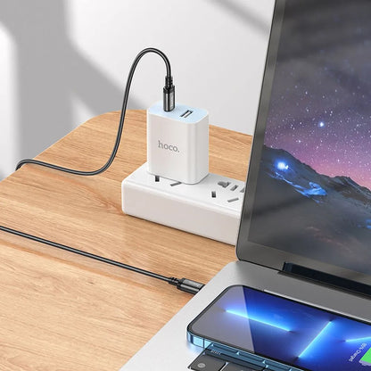 Cabo de Dados e Carregamento USB-C - USB-C HOCO X89, 60W, 2m, Preto