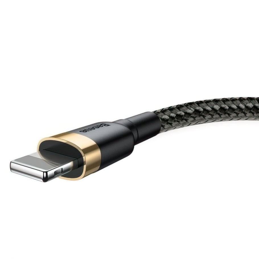 Cabo de Dados e Carregamento USB-A - Lightning Baseus Cafule, 18W, 3m, Dourado CALKLF-RV1