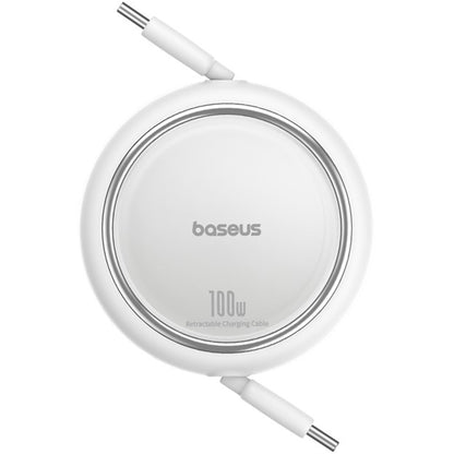 Cabo de Dados e Carregamento USB-C - USB-C Baseus Free2Draw Mini Retrátil, 100W, 1m, Branco P10364500211-00