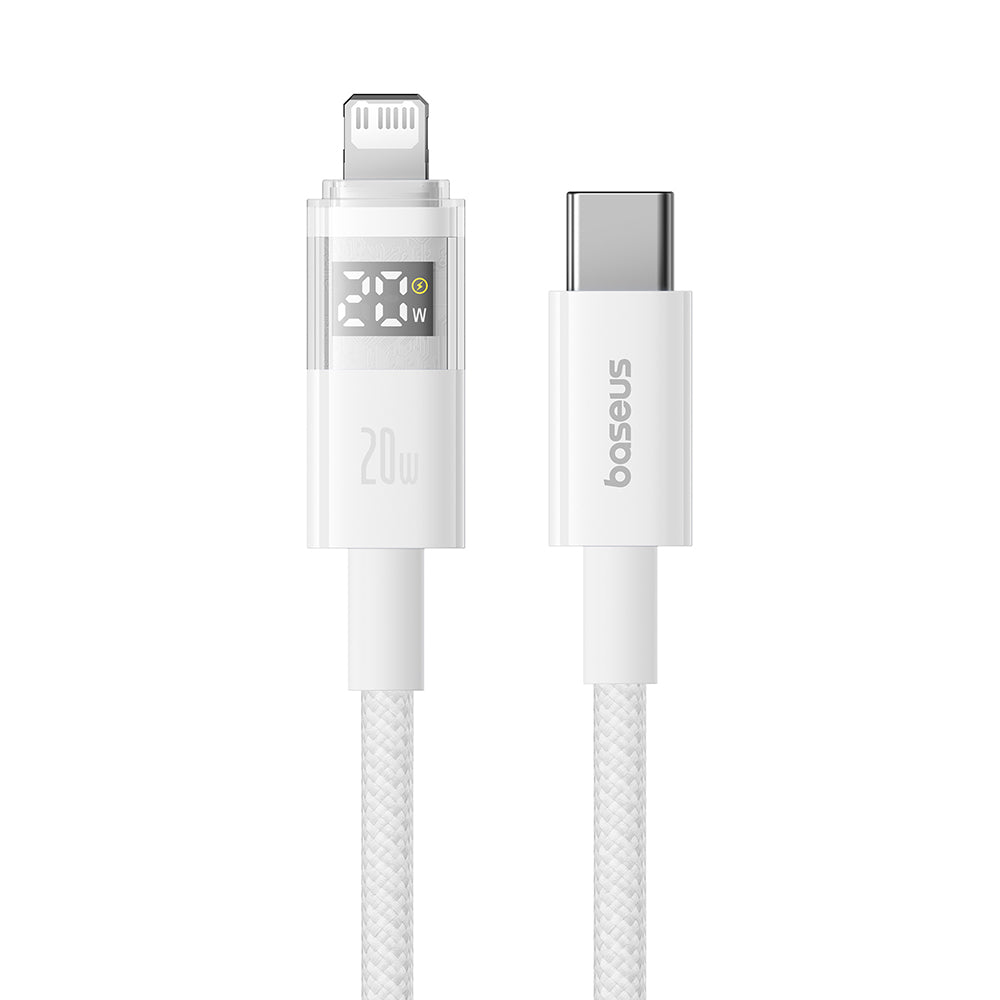 Cabo de Dados e Carregamento USB-C - Lightning Baseus Display 2, 20W, 1m, Branco P10382703211-00
