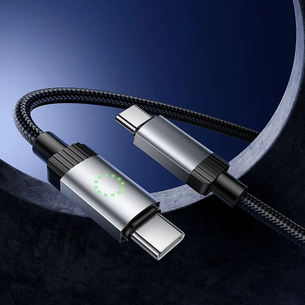 Cabo de Dados e Carregamento USB-C - USB-C HOCO X117, 60W, 1m, Preto
