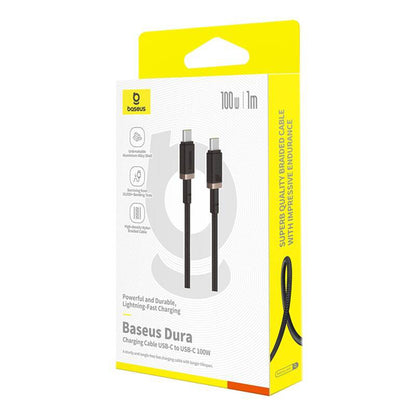 Cabo de Dados e Carregamento USB-C - USB-C Baseus Dura Series, 100W, 1m, Dourado P10377803U01-00