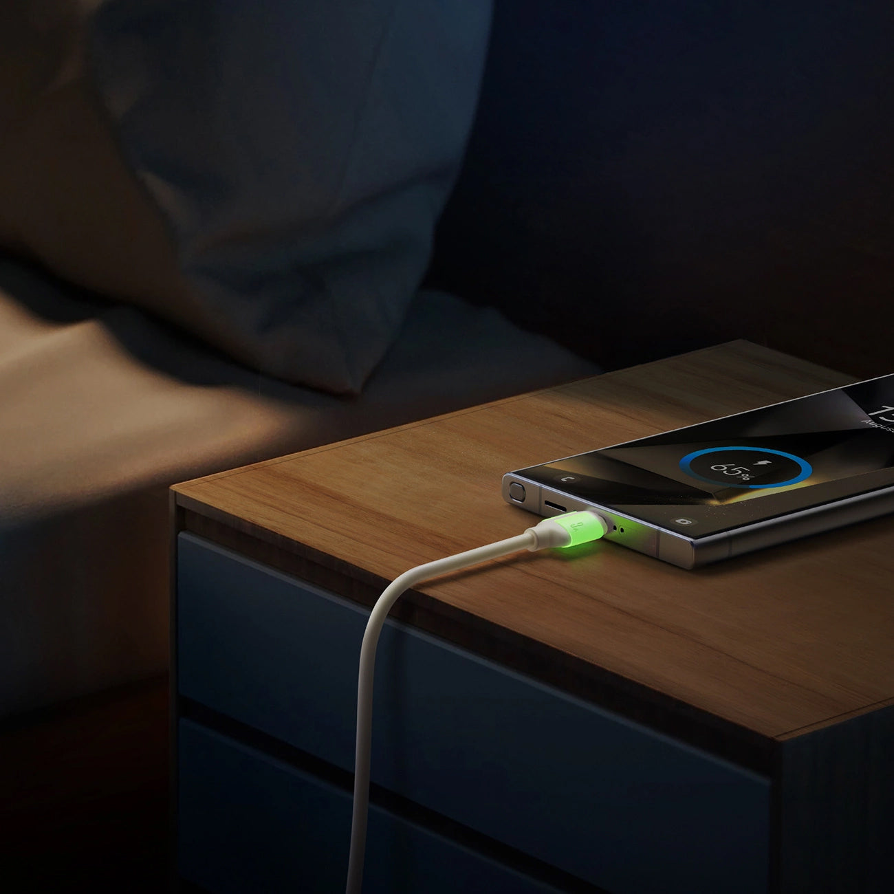 Cabo de Dados e Carregamento USB-A - USB-C Joyroom S-A53, 30W, 2m, Bege