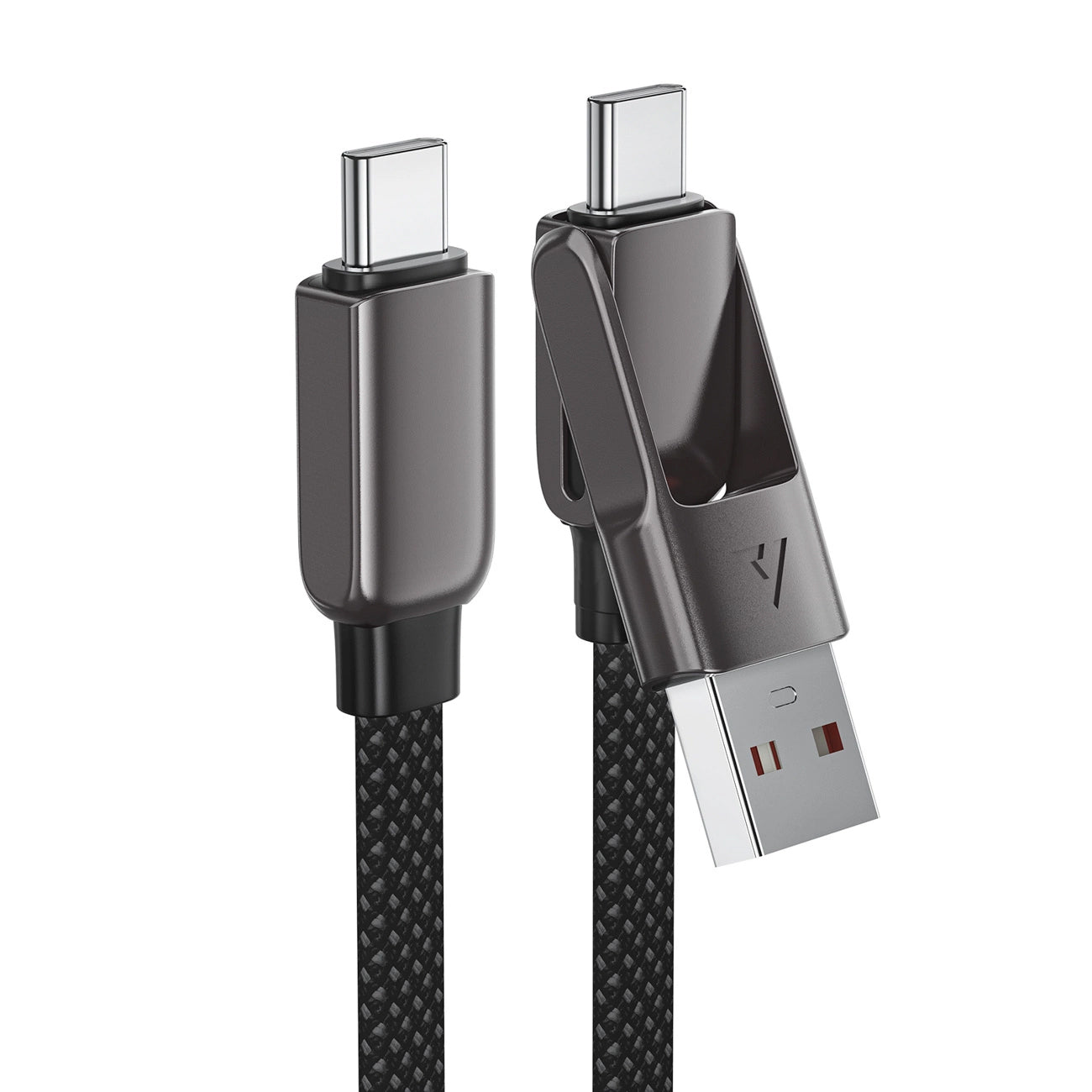 Cabo de Dados e Carregamento USB-C - USB-A / USB-C Acefast C13-05, 60W, 0.2m, Preto