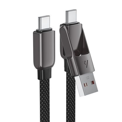 Cabo de Dados e Carregamento USB-C - USB-A / USB-C Acefast C13-05, 60W, 0.2m, Preto