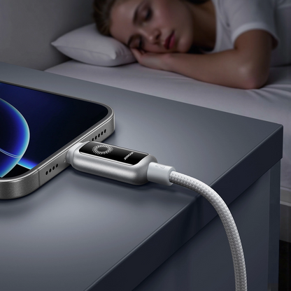 Cabo de Dados e Carregamento USB-C - Lightning Joyroom S-A55 StarFlight Display, 30W, 1.2m, Branco