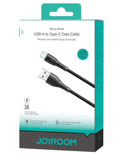 Cabo de Dados e Carregamento USB-A - USB-C Joyroom S-A32, 18W, 1m, Preto