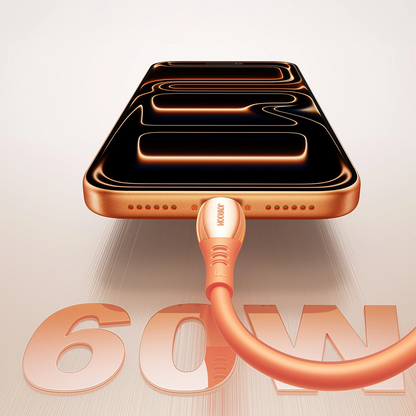 Cabo de Dados e Carregamento USB-C - USB-C Joyroom S-A59 Vibrant, 60W, 1.2m, Laranja