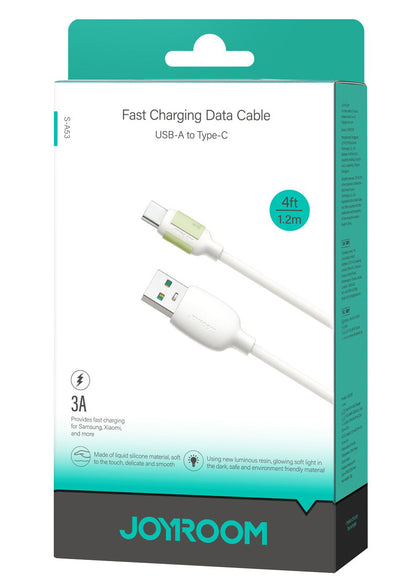 Cabo de Dados e Carregamento USB-A - USB-C Joyroom S-A53, 18W, 1.2m, Bege