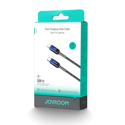Cabo de Dados e Carregamento USB-C - Lightning Joyroom S-A42, 30W, 1,2m, Preto