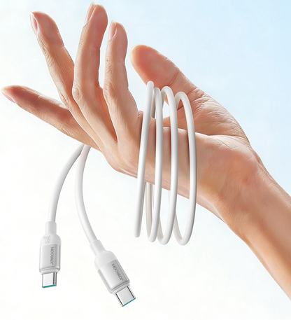 Cabo de Dados e Carregamento USB-C - USB-C Joyroom S-A62 Lively, 60W, 1,2m, Branco