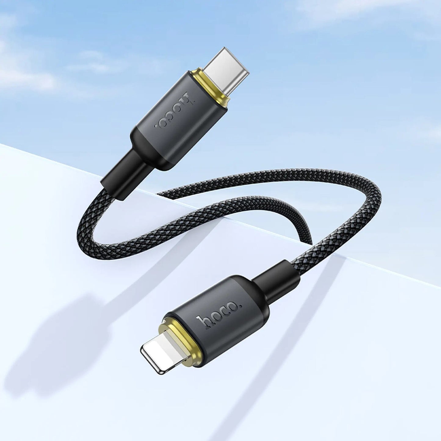 Cabo de Dados e Carregamento USB-A - Lightning HOCO X128 Benefit, 10W, 1m, Preto