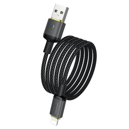 USB-A to Lightning Data and Charging Cable HOCO X128 Benefit, 12W, 1m, Black