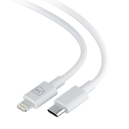 Cabo de carregamento e dados USB-C - Lightning 3MK Hyper, 20W, 1,2 m, branco 