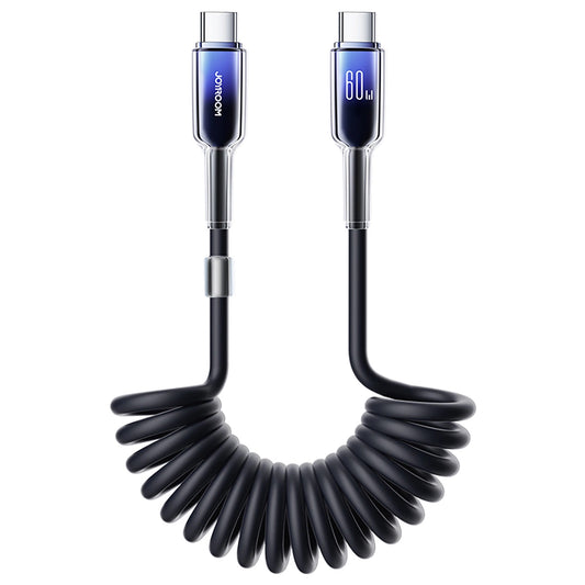 Cabo de Dados e Carregamento USB-C - USB-C Joyroom S-A43 Crystal, 60W, 1.5m, Preto