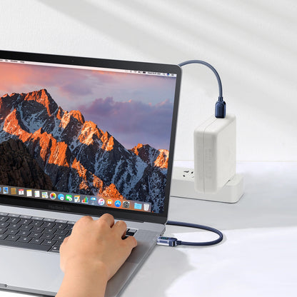 Cabo de Dados e Carregamento USB-C - USB-C Joyroom A4 Display, 100W, 1.2m, Azul