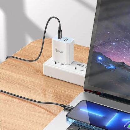 Cabo de Dados e Carregamento USB-C - Lightning HOCO X89, 27W, 2m, Preto