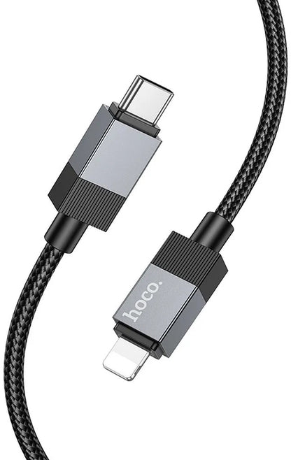 Cabo de Dados e Carregamento USB-C - Lightning HOCO X110, 27W, 1m, Preto