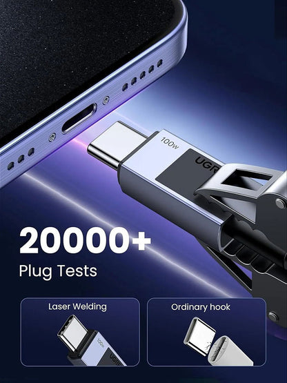 Cabo de Dados e Carregamento USB-C - USB-C UGREEN L512, 100W, 3m, Cinzento