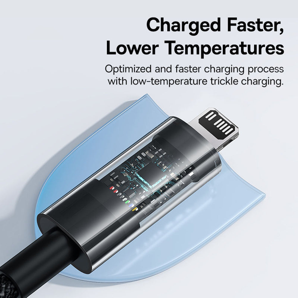 Cabo de Dados e Carregamento USB-C - Lightning Baseus Gem, 20W, 1m, Preto P10373001111-00