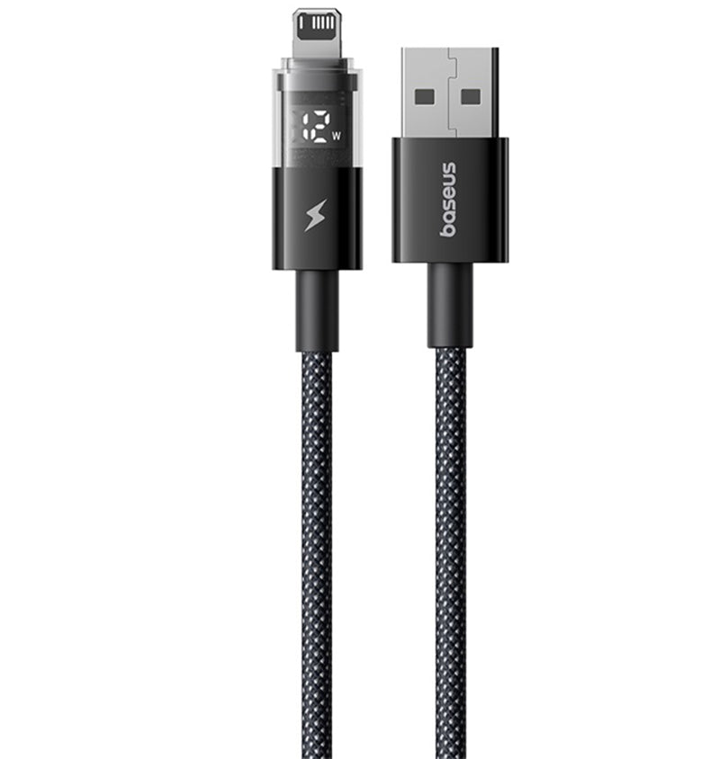 Cabo de Dados e Carregamento USB-A - Lightning Baseus Display 2, 18W, 1m, Preto P10382700121-00