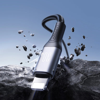 Cabo de Dados e Carregamento USB-C - Lightning Joyroom S-A28 Flash, 30W, 1m, Preto