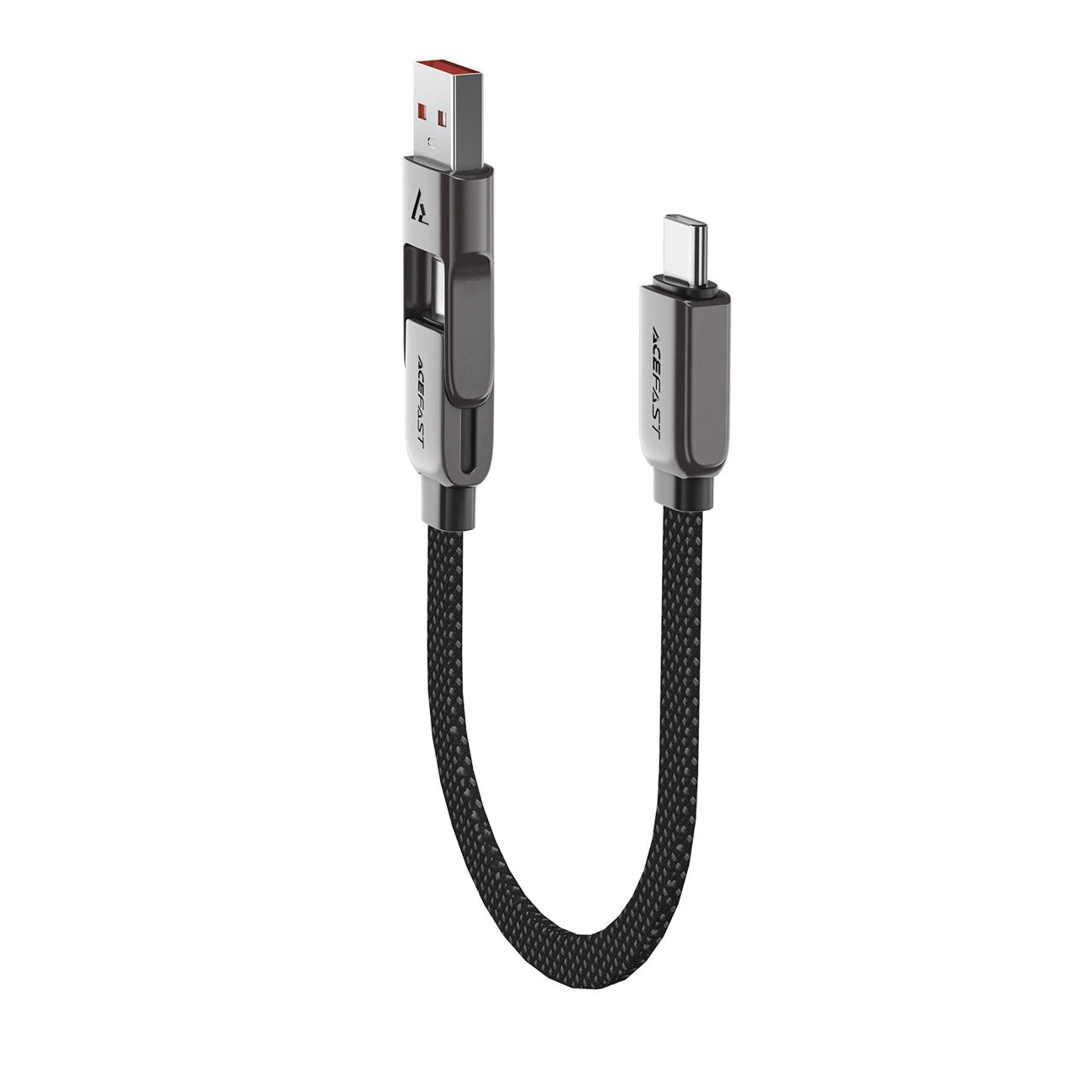 Cabo de Dados e Carregamento USB-C - USB-A / USB-C Acefast C13-05, 60W, 0.2m, Preto