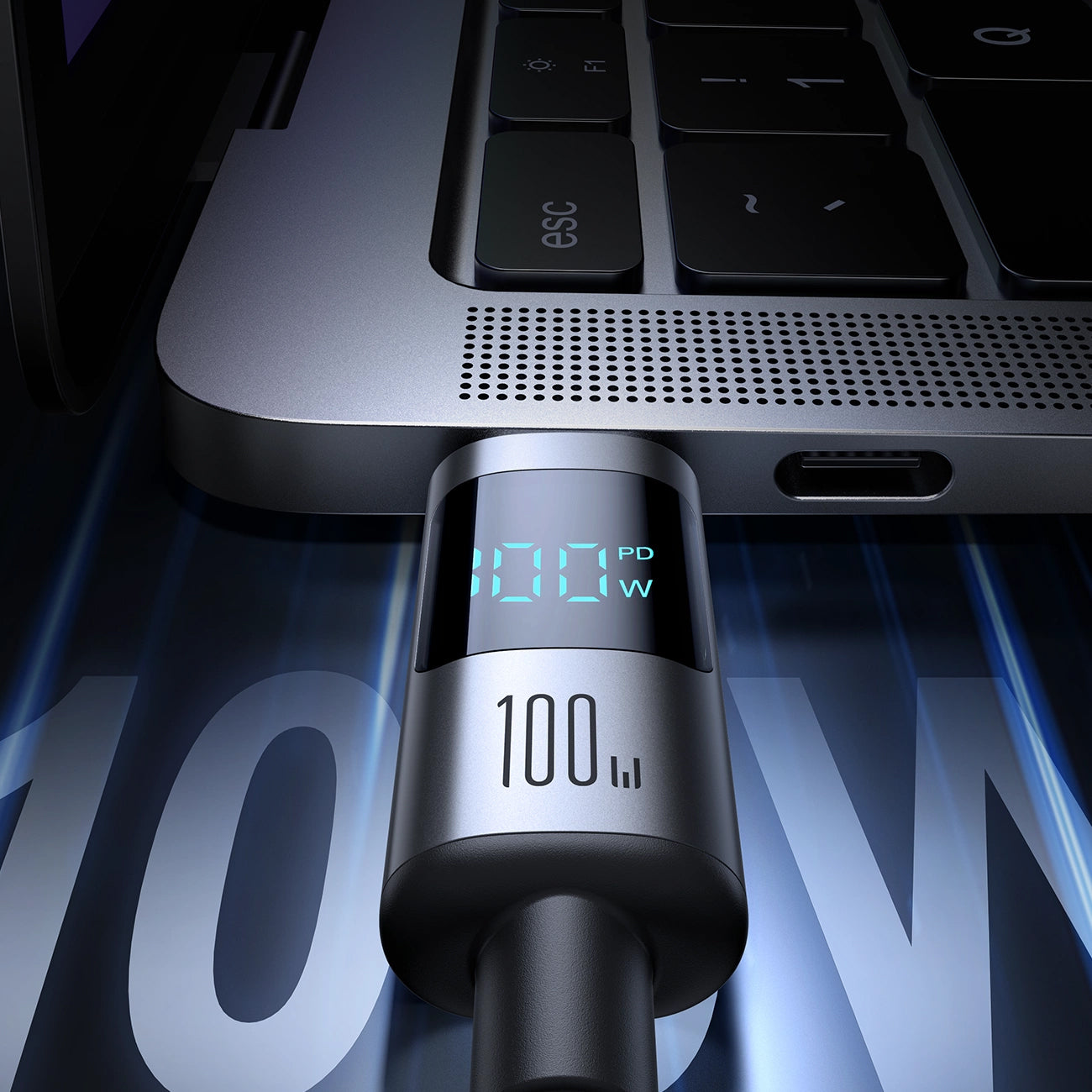 Cabo de Dados e Carregamento USB-C - USB-C Joyroom S-A16 Pro Prism Display, 100W, 1.2m, Preto