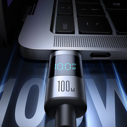 Cabo de Dados e Carregamento USB-C - USB-C Joyroom S-A16 Pro Prism Display, 100W, 1.2m, Preto