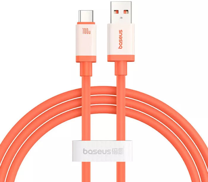 Cabo de Dados e Carregamento USB-A - USB-C Baseus Zero Degree Series, 100W, 2m, Vermelho