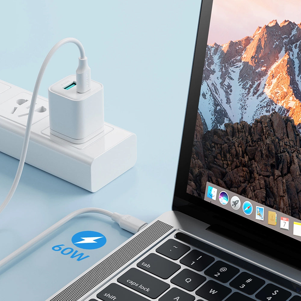 Cabo de Dados e Carregamento USB-C - USB-C Joyroom S-A9, 60W, 1m, Branco