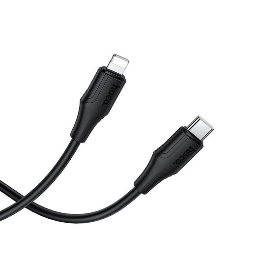 Cabo de Dados e Carregamento USB-C - Lightning HOCO X124, 27W, 1m, Preto