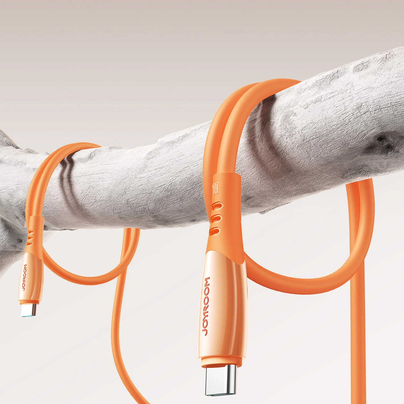 Cabo de Dados e Carregamento USB-C - USB-C Joyroom S-A59 Vibrant, 60W, 1.2m, Laranja