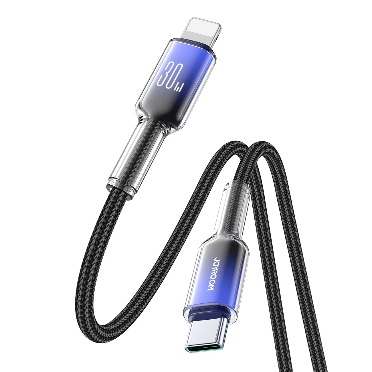 Cabo de Dados e Carregamento USB-C - Lightning Joyroom S-A42, 30W, 1,2m, Preto