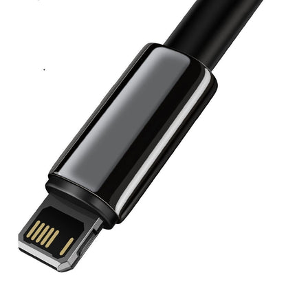 Cabo de carregamento e dados USB-A - Lightning Baseus Tungsténio Dourado, 20W, 1m, Preto CALWJ-01 